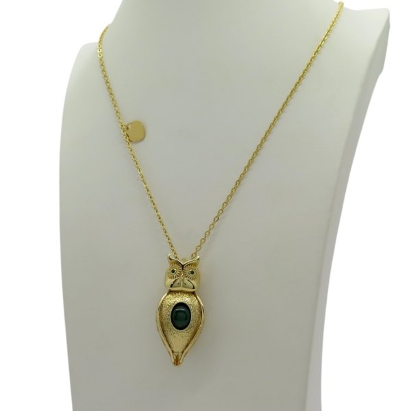 Collana gufo pietra verde