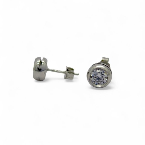 Orecchini cipollini grandi in oro bianco 18 ct