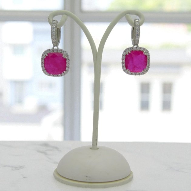 Orecchini contorno pietra rossa idrotermale Sovrani Argento