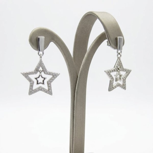 Orecchini pendenti stelle in argento 925