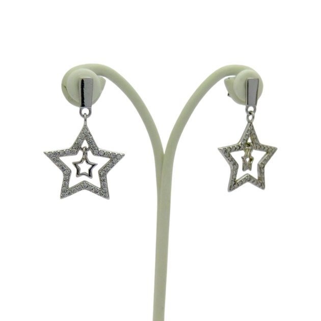 Orecchini pendenti stelle in argento 925