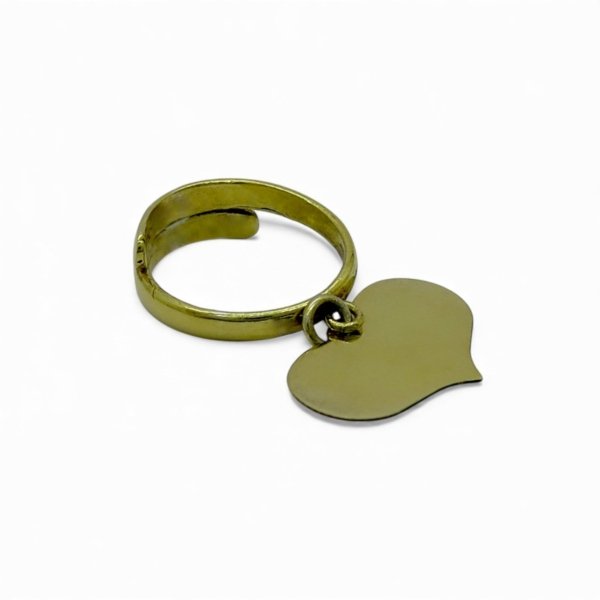 Anello cuore pendente in argento