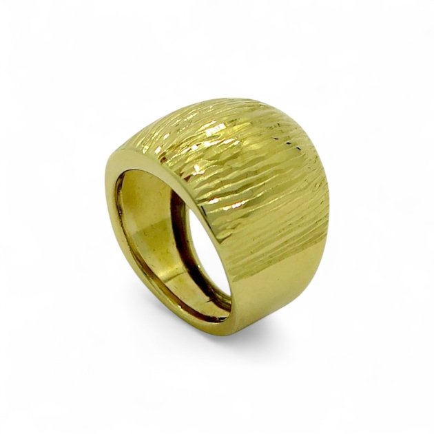 Anello fascione diamantato in Oro Giallo 18 Ct