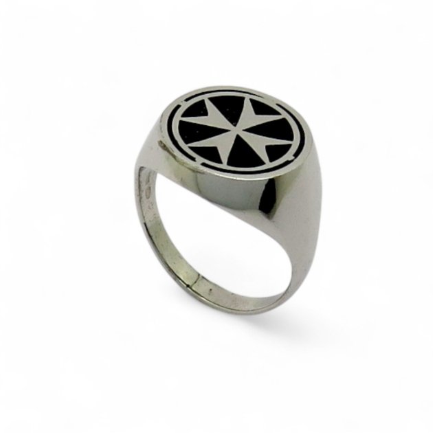 Anello medioevale croce di malta in argento 925