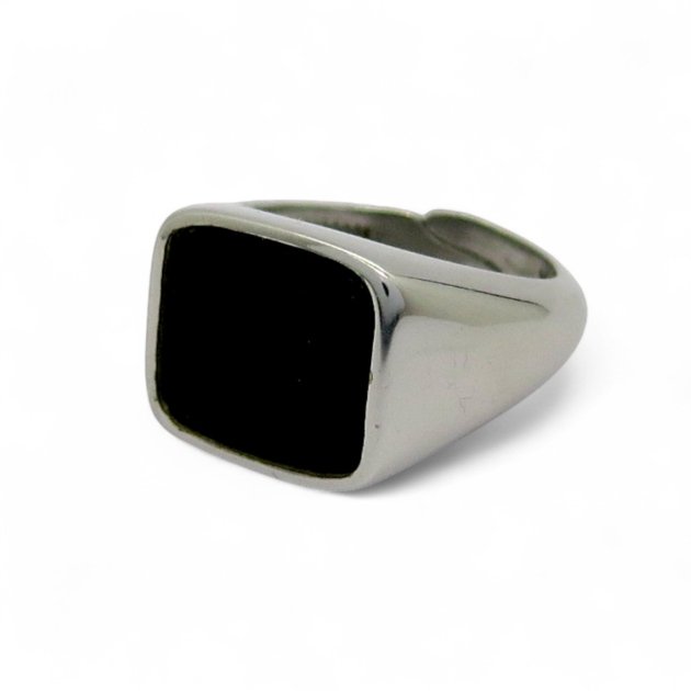 Anello onice rettangolare televisore in argento