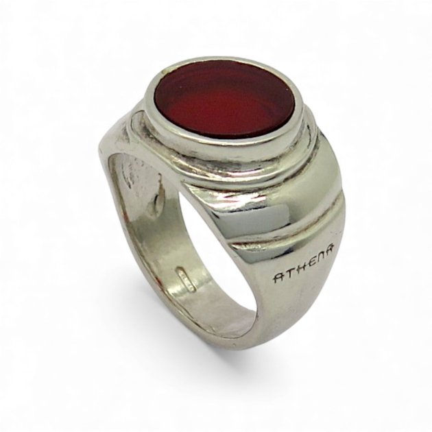 Anello uomo pietra rossa naturale Athena Gioielli Soulman