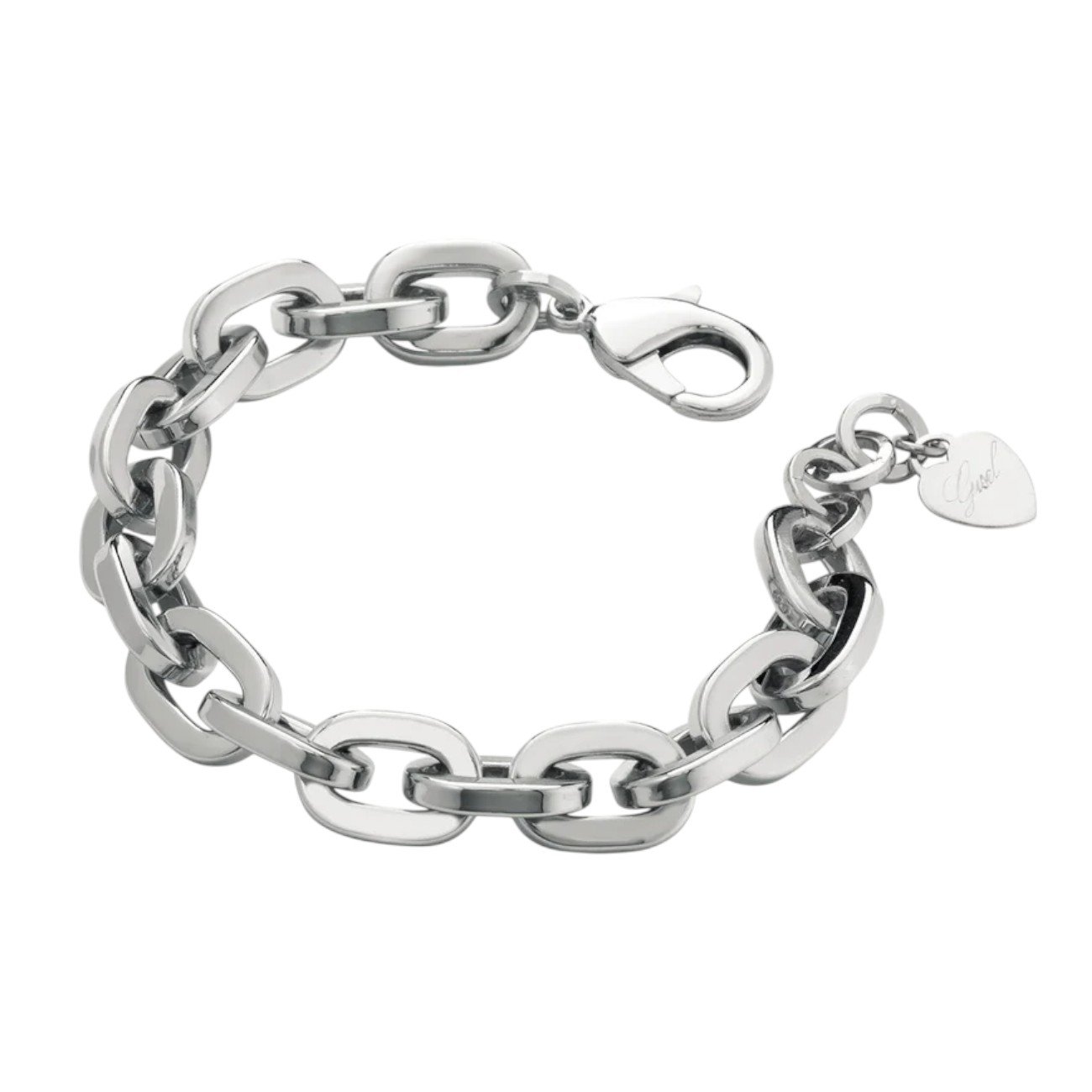 Bracciale Gisel catena ovali rodio