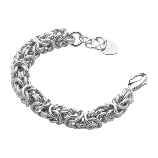Bracciale bizantina grossa rodio