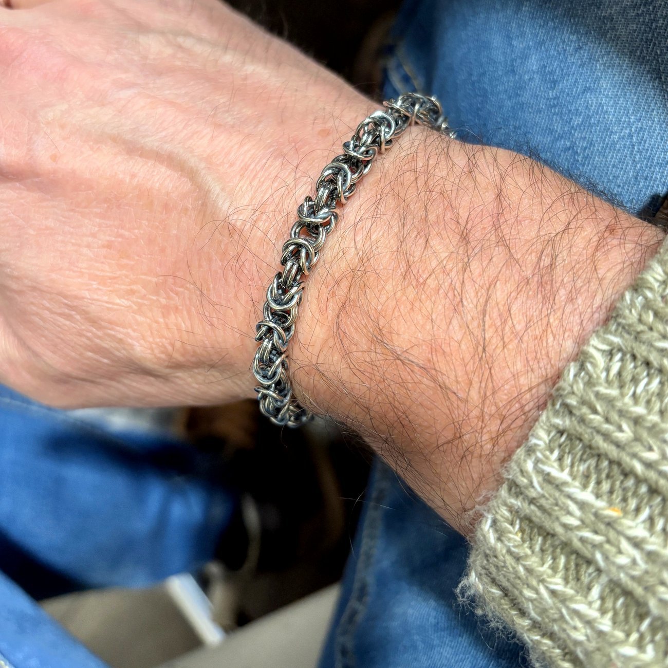 Bracciale bizantina uomo in argento 925