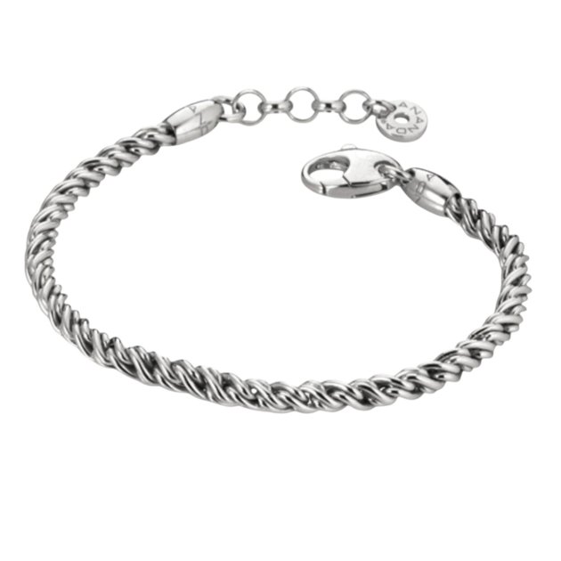 Bracciale cordino uomo argento 925