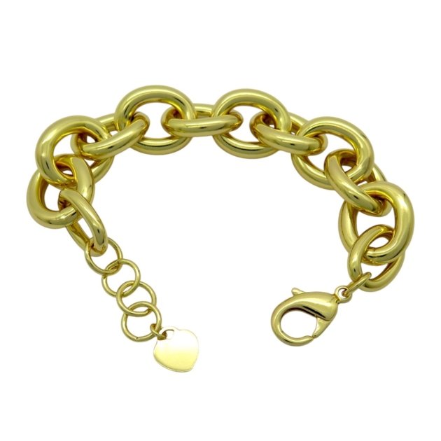 Bracciale donna dorato grosso ovali