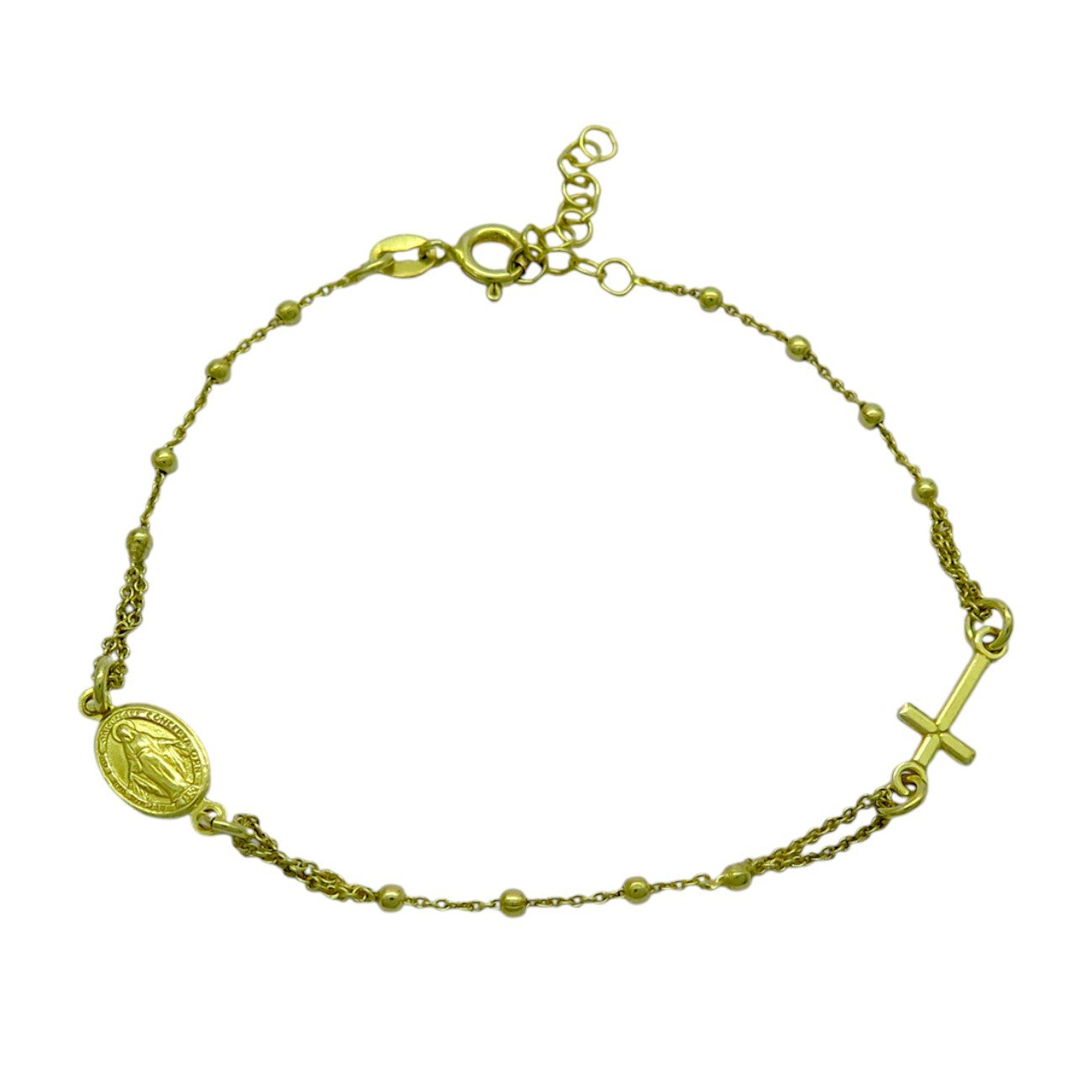 Bracciale dorato rosario argento 925
