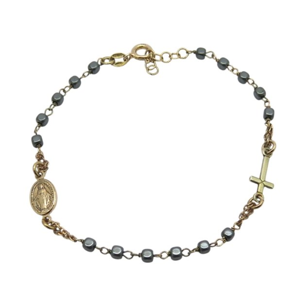 Bracciale rosario ematite in argento