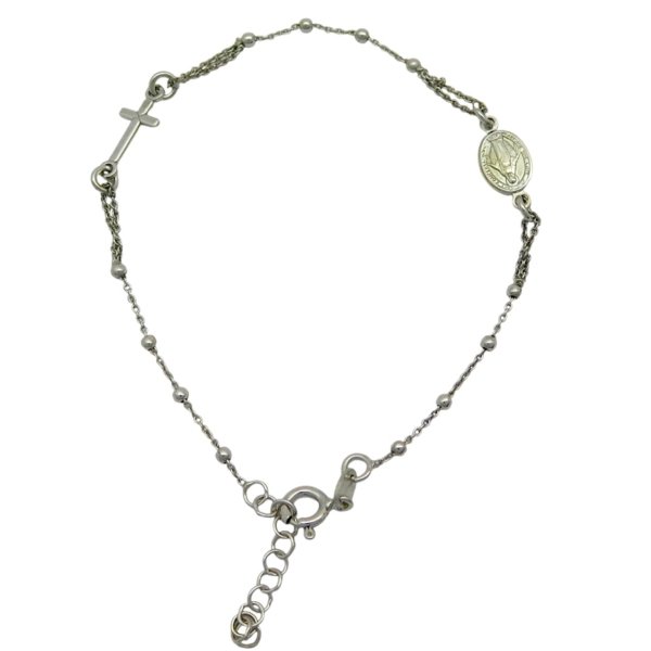 Bracciale rosario in argento 925 rodio