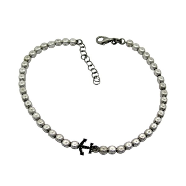 Bracciale uomo cubetti ancora argento 925
