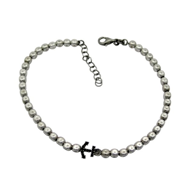 Bracciale uomo cubetti ancora argento 925