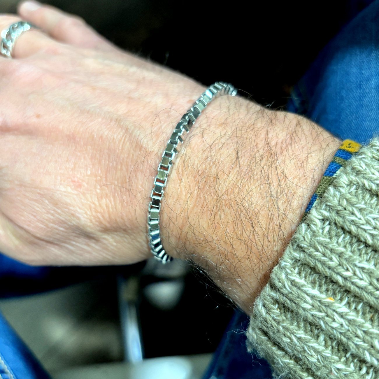 Bracciale uomo veneziana argento 925