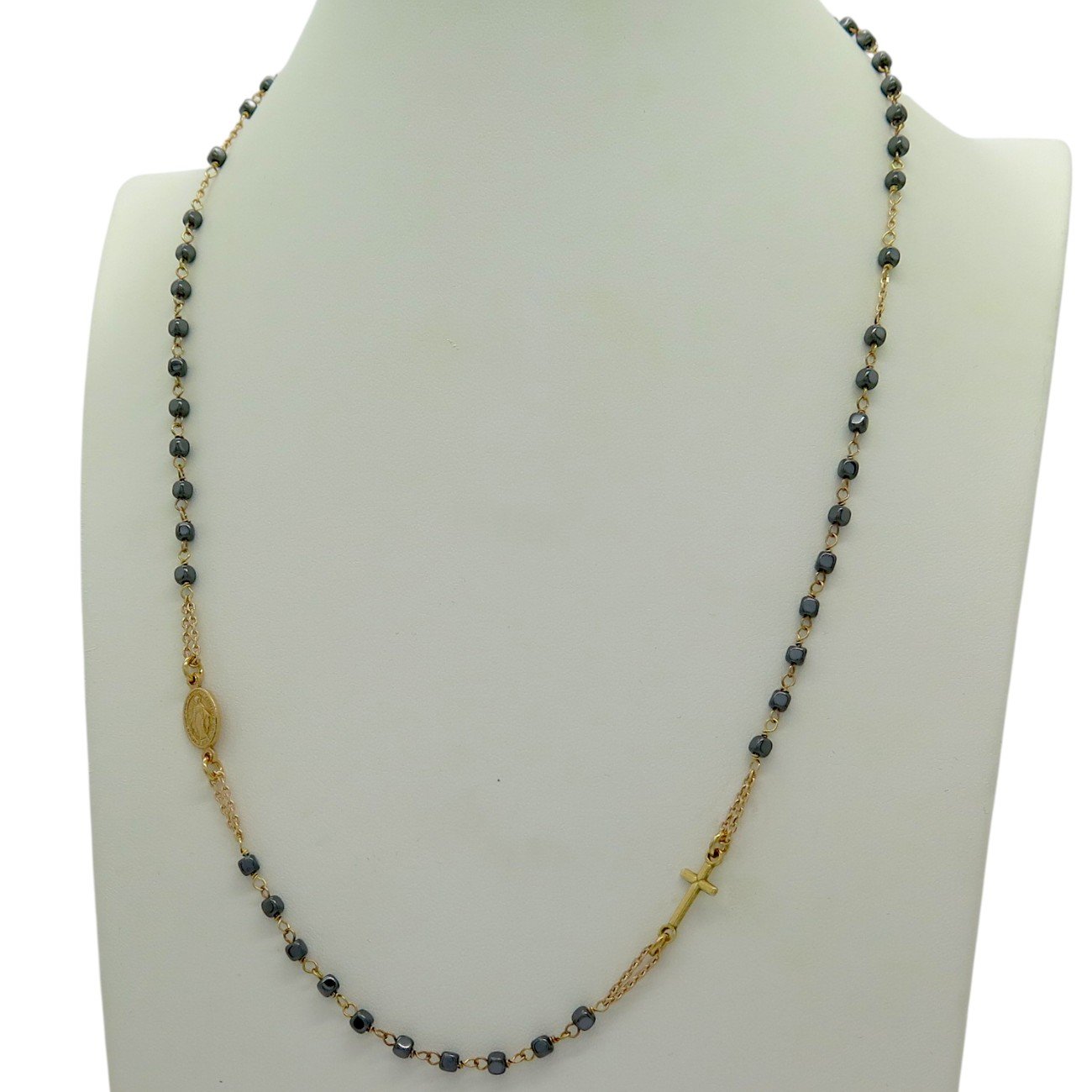 Collana ematite rosario argento placcato oro rosa