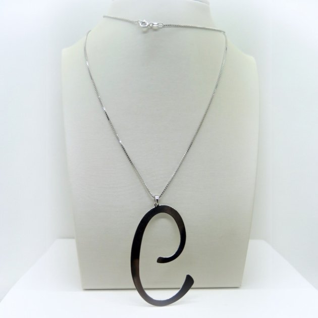 Collana lunga lettera C iniziale nome