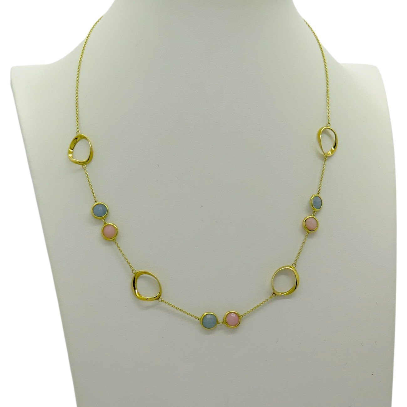 Collana pietre dure in oro giallo 18 ct