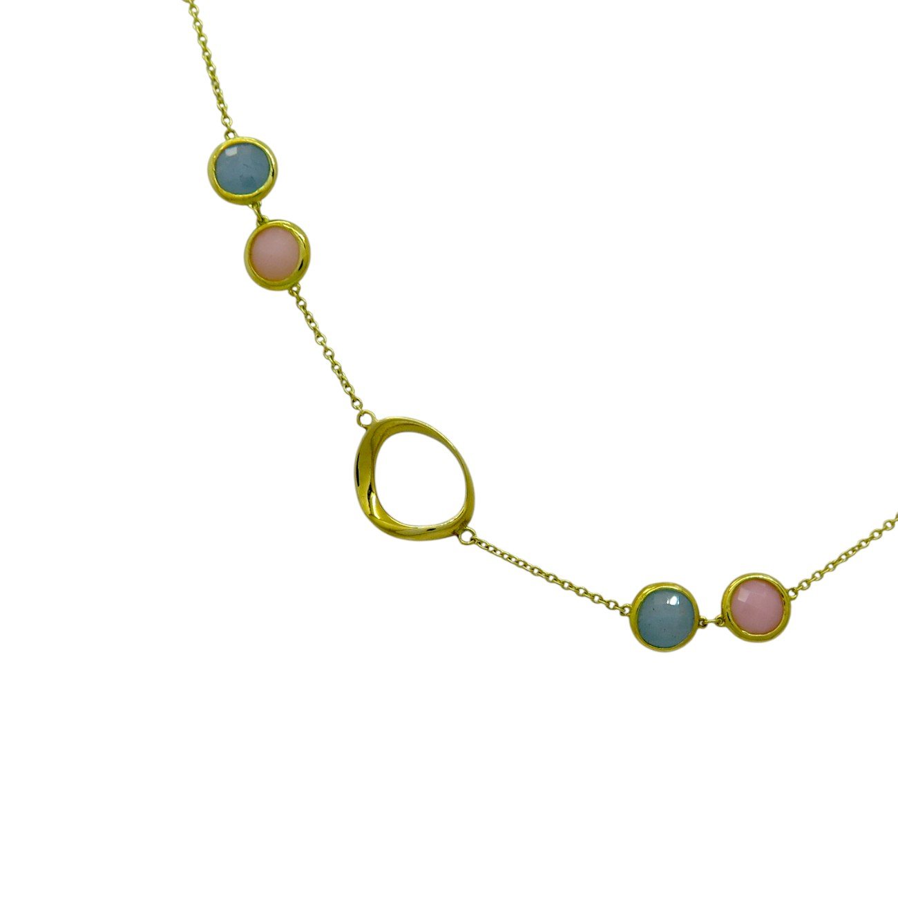 Collana pietre dure in oro giallo 18 ct