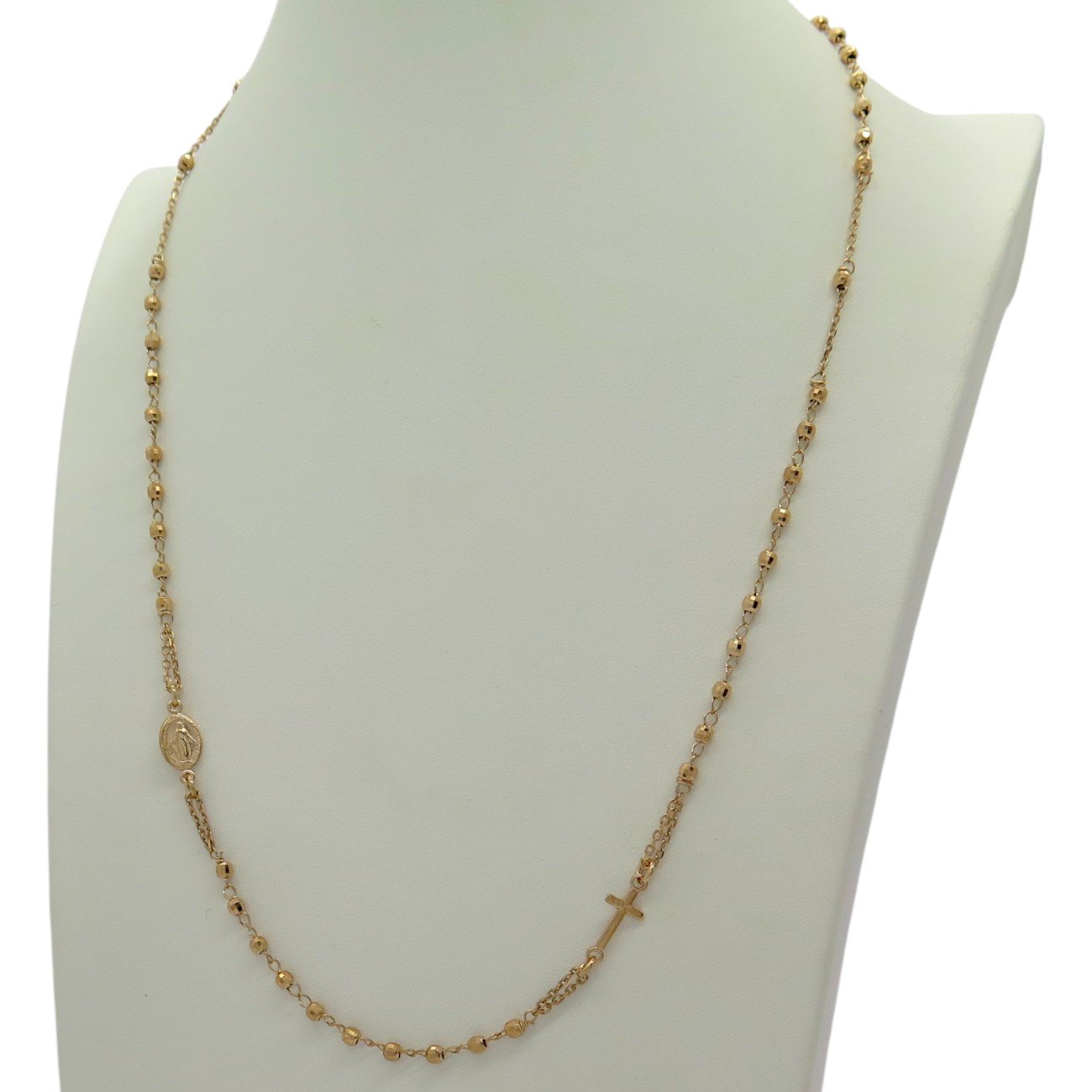 Collana rosario argento rosè