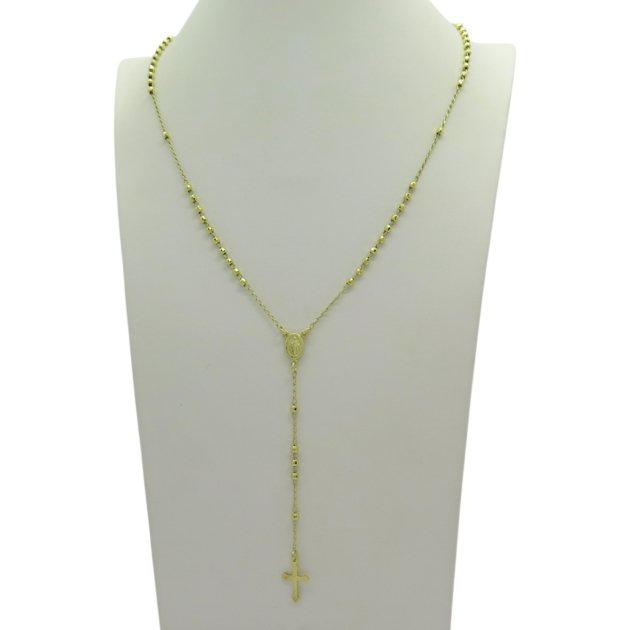 Collana rosario in argento dorato