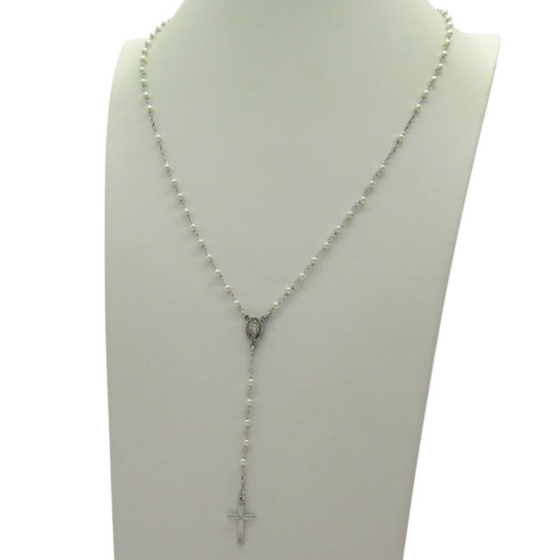 Collana rosario perle in argento 925