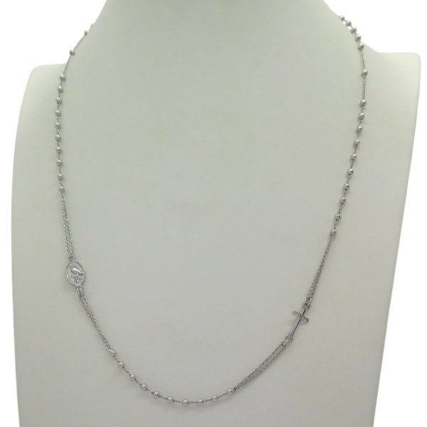 Collana rosario senza pendente in argento 925