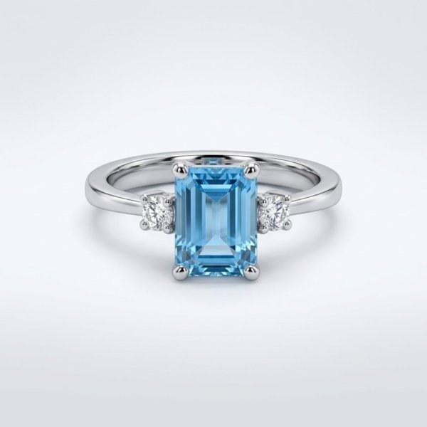 Anello Topazio Azzurro in Argento 925