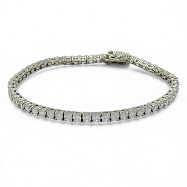 Bracciale Tennis 3 mm in argento 925 rodiato