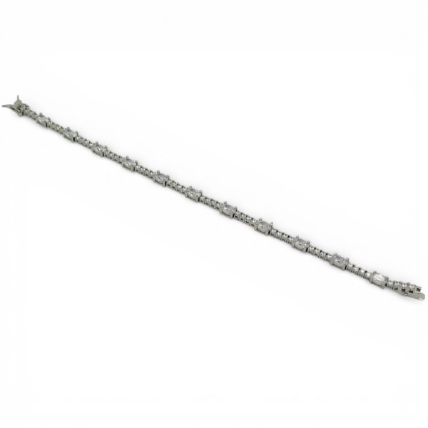 Bracciale tennis ovali alternato argento 925