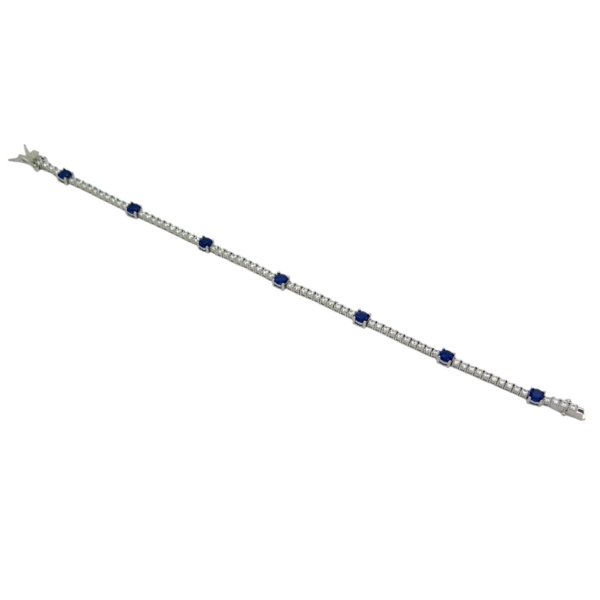 Bracciale tennis spot blu argento 925