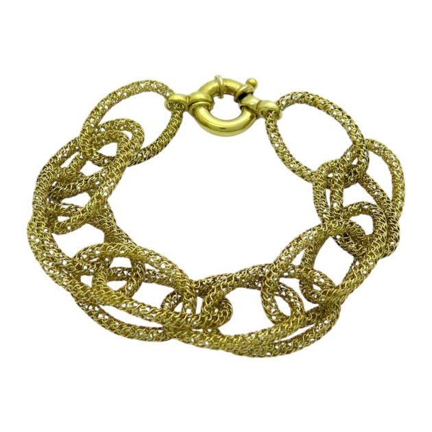 Bracciale traforato vistoso in argento dorato