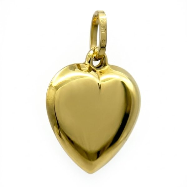 Ciondolo cuore bombato in oro gialo 18 ct