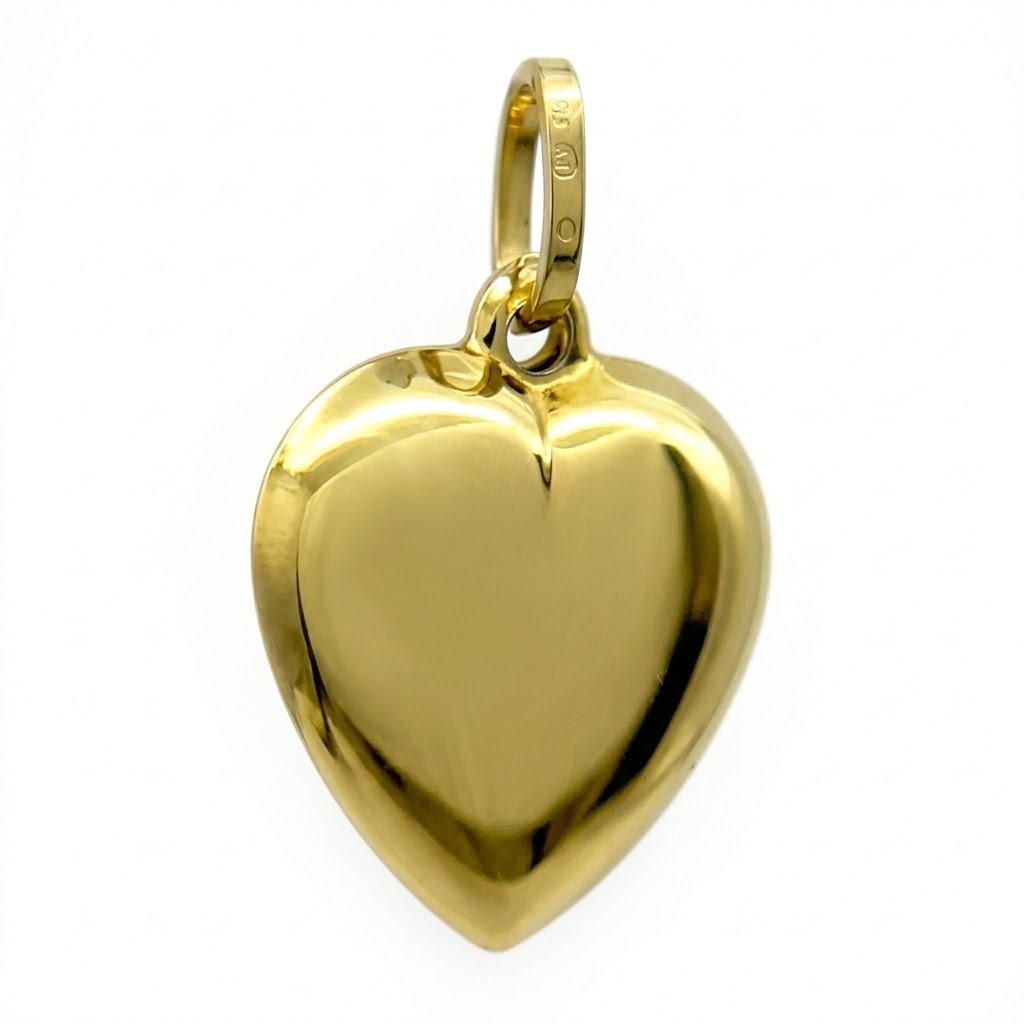 Ciondolo cuore bombato in oro gialo 18 ct
