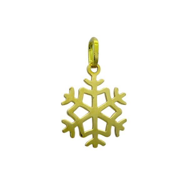 Ciondolo fiocco di neve oro giallo 18 ct