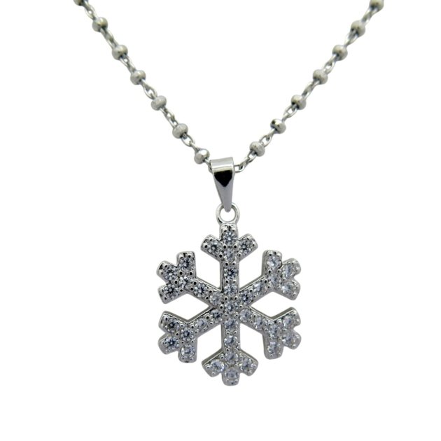 Collana fiocco di neve zirconi e argento 925