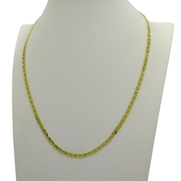 Collana piattina marinara traversino 50 cm in argento placcato oro