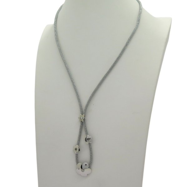 Collana tessuto lurex fiori in argento 925