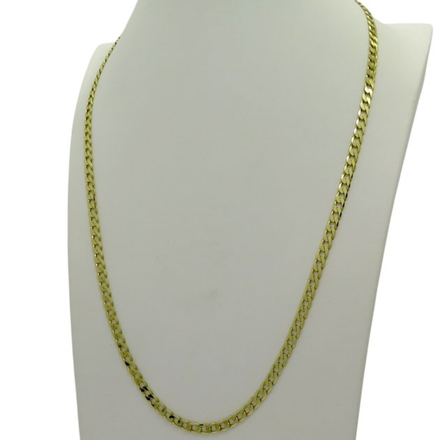 Collana uomo piatta groumette 60 cm argento 925 placcato