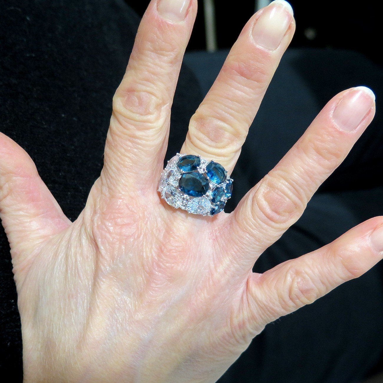 Anello Topazio london blu in argento 925 Sovrani