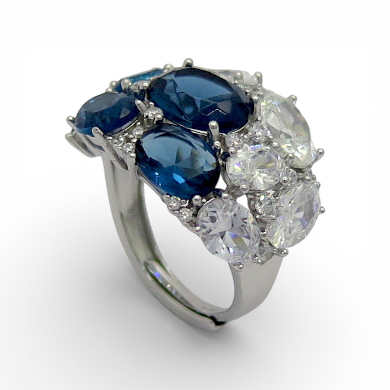 Anello Topazio london blu in argento 925 Sovrani