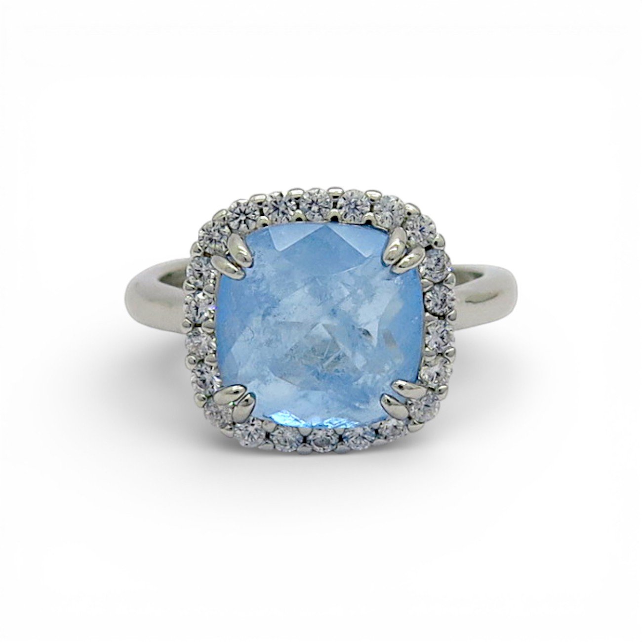 Anello centro azzurro idrotermale contorno Sovrani