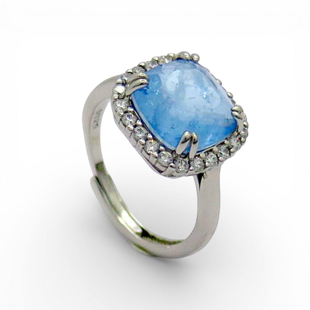 Anello centro azzurro idrotermale contorno Sovrani