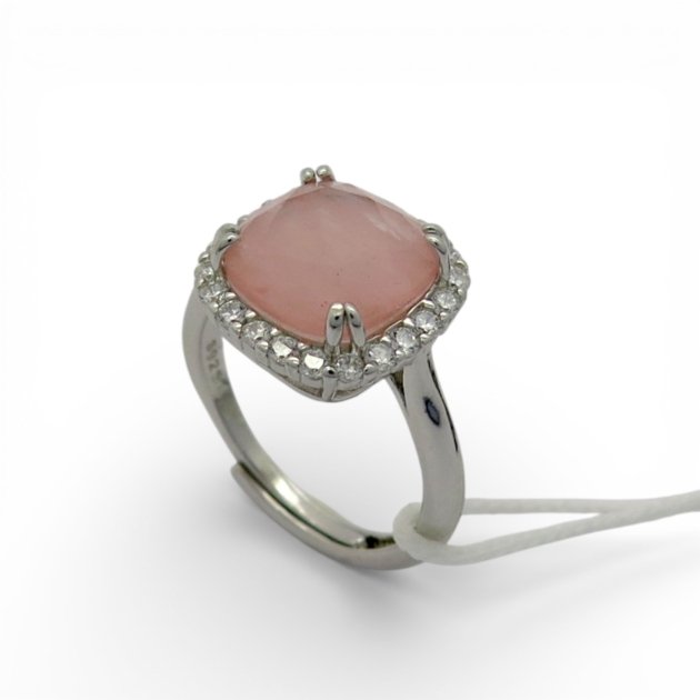 Anello contorno pietra rosa Sovrani