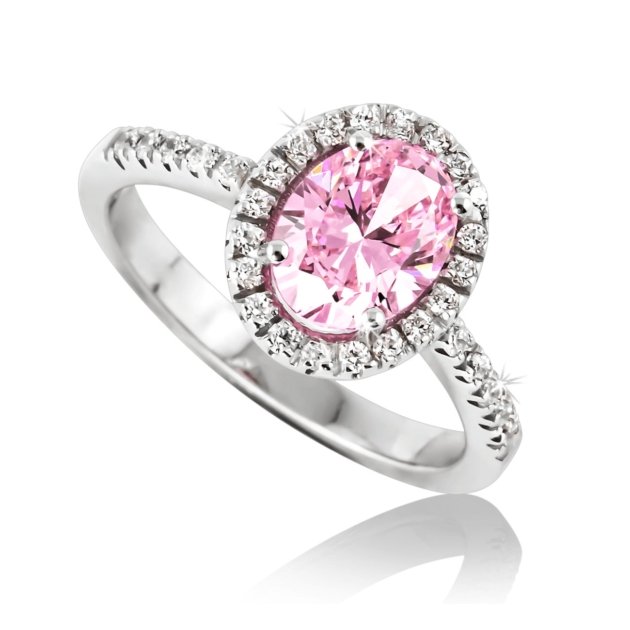 Anello centro ovale rosa in argento 925 prodotto artigianale