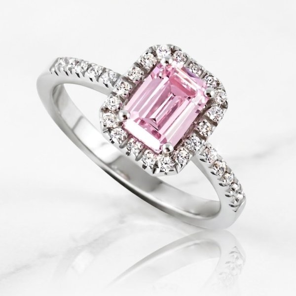 Anello pietra ottagonale rosa Argento 925