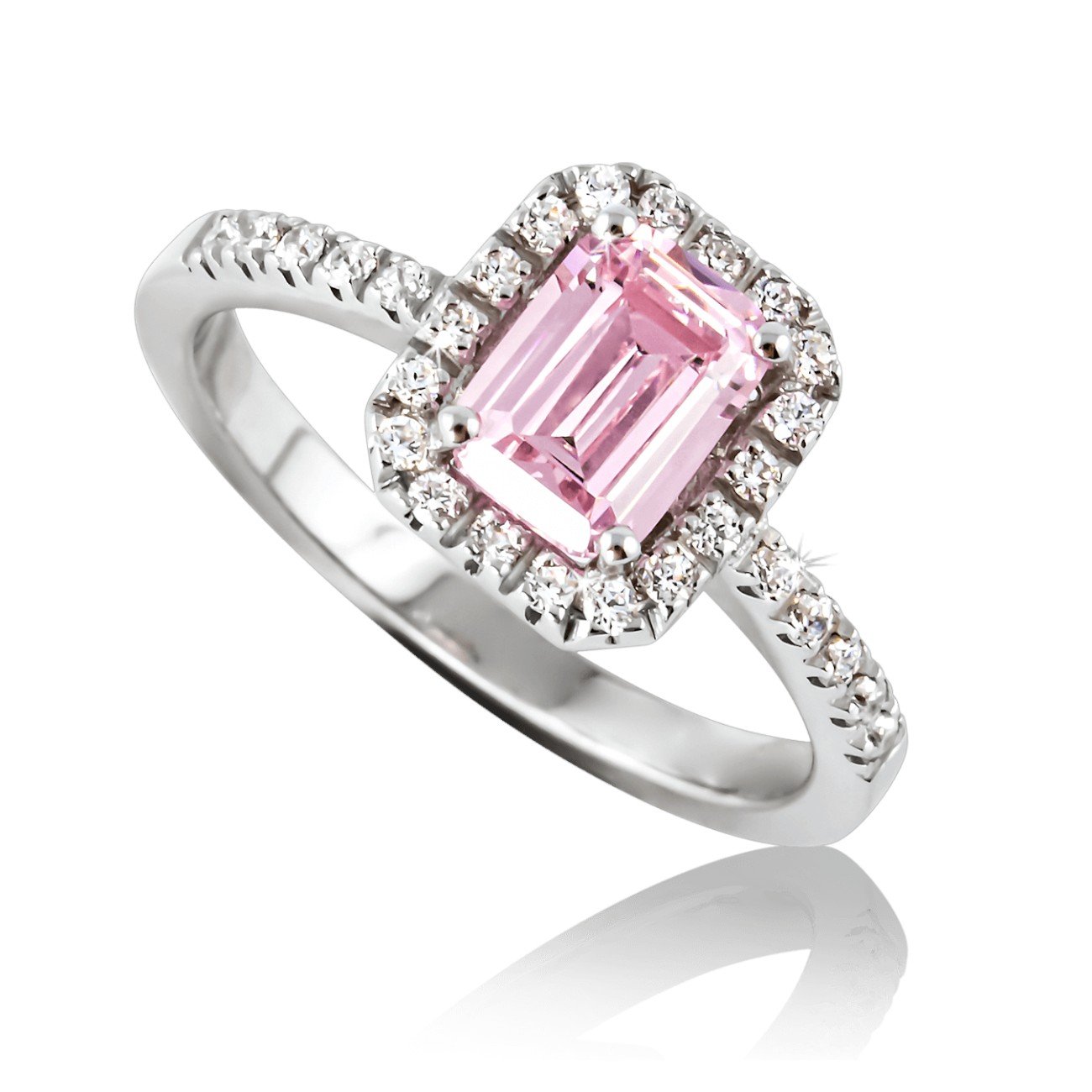 Anello pietra ottagonale rosa Argento 925