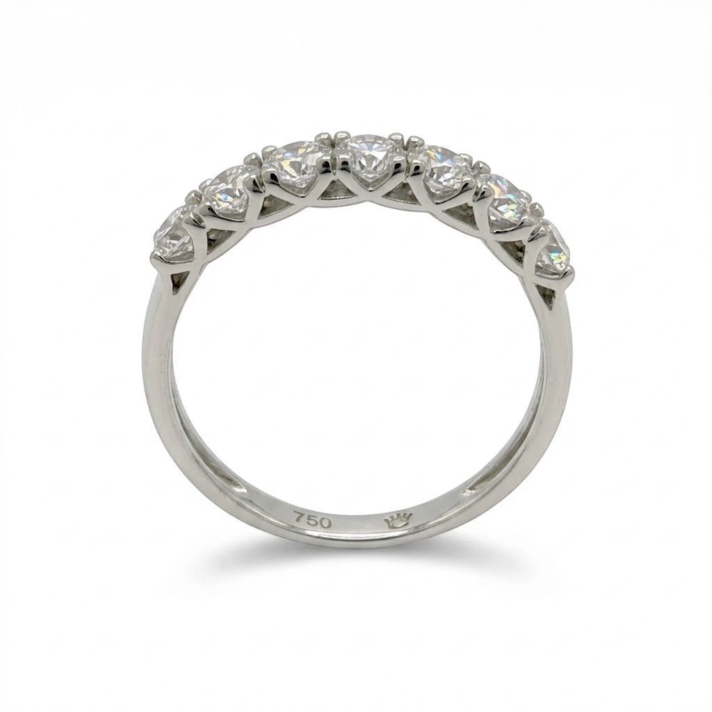 Anello riviera in oro sette pietre